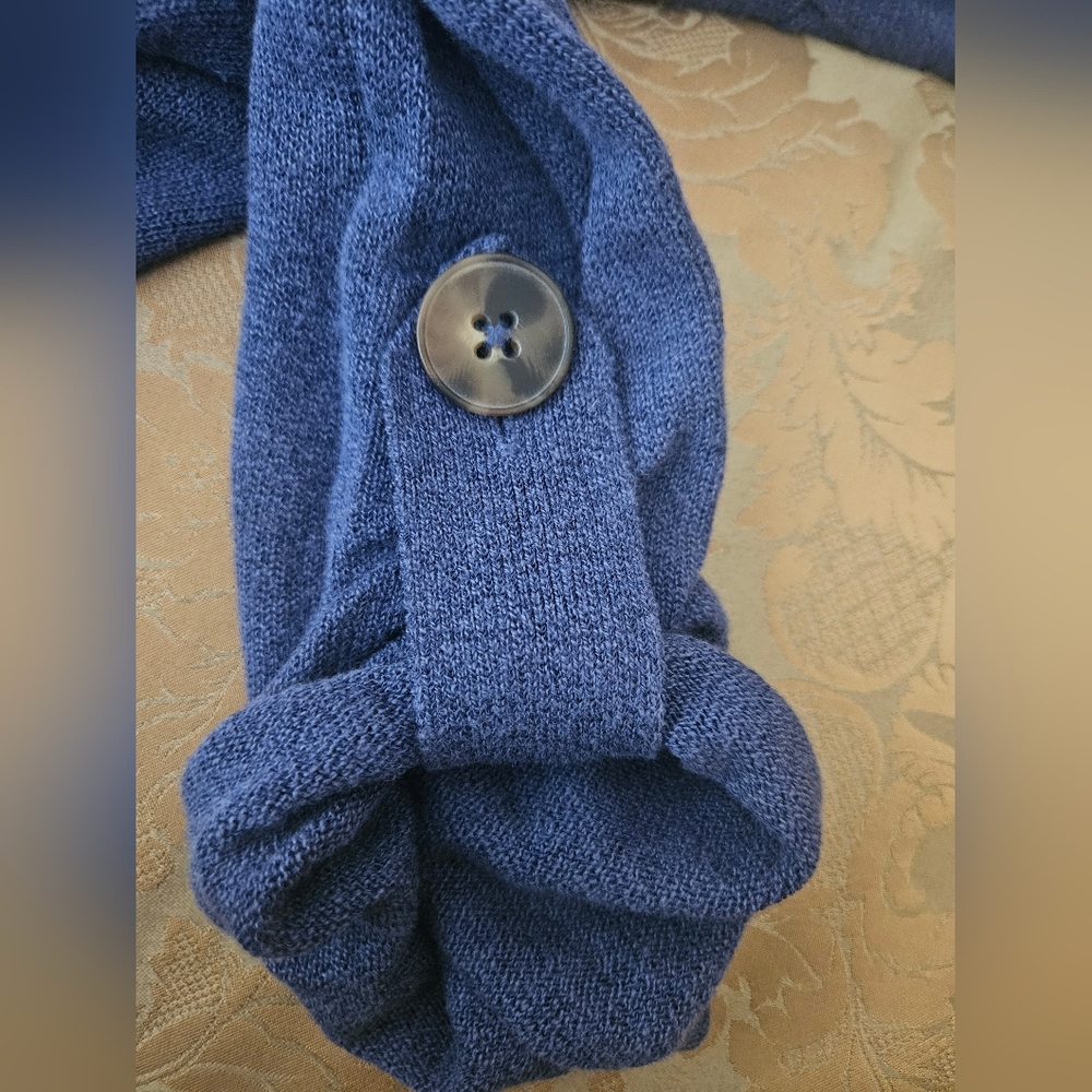 NWOT Massimo Dutti Long Knit Blue Cardigan - Picture 3 of 16